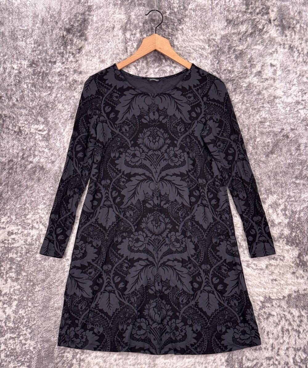 Marimekko Tunic / Dress XS Womens Fandago Print Black & Gray Long Sleeve Jersey